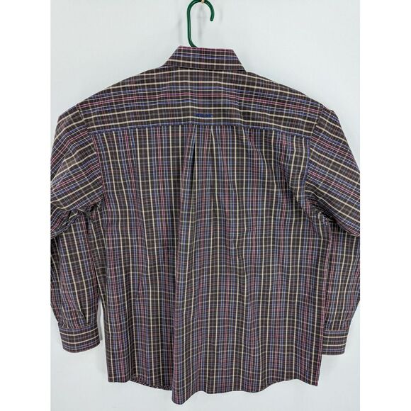 Ariat Pro Series Men's Brown Plaid Checked Button Down Long Sleeve Shirt, XL - Picture 8 of 11